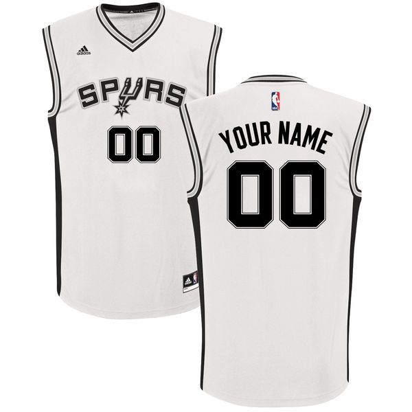 Men San Antonio Spurs Adidas White Custom Home Replica NBA Jersey